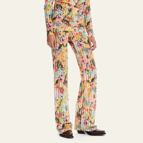 Stine Goya Andy Flare Pants Abstract Floral Size XS - Picture 1 of 8
